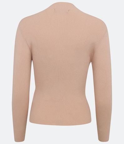 Blusa Básica en Tejido de Punto Acanalada con Cuello Alto 6