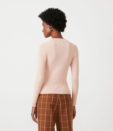 Blusa Básica en Tejido de Punto Acanalada con Cuello Alto 3