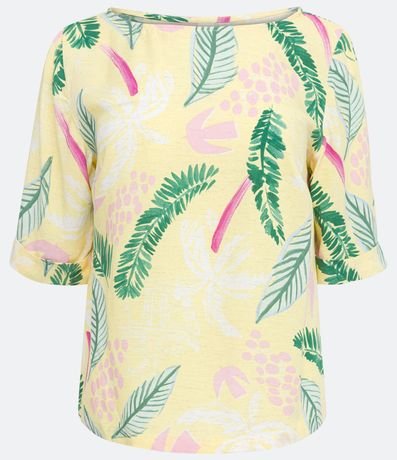 Blusa en Viscolino con Estampado de Follaje 5