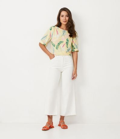 Blusa en Viscolino con Estampado de Follaje 2