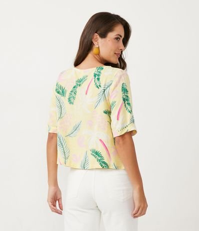 Blusa en Viscolino con Estampado de Follaje 3