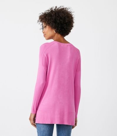 Blusa de Punto con Escote V Texturizada con Barra Mullet 3