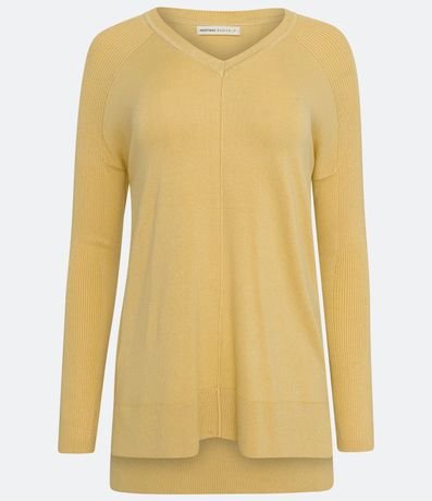 Blusa de Punto con Escote V Texturizada con Barra Mullet 5