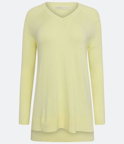 Blusa de Punto con Escote V Texturizada con Barra Mullet 5