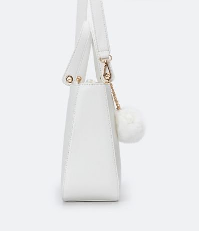 Bolso Transversal Satchel con Correa de Mano con Pompón 3