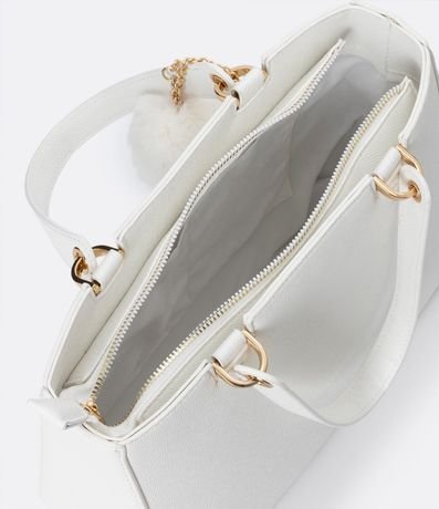 Bolso Transversal Satchel con Correa de Mano con Pompón 5