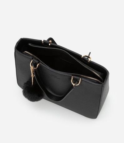 Bolso Transversal Satchel con Correa de Mano con Pompón 8