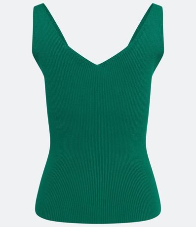 Blusa Musculosa en Punto Acanalado con Escote V 8