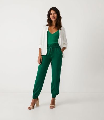 Blusa Musculosa en Punto Acanalado con Escote V 4
