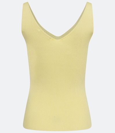 Blusa Musculosa en Punto Acanalado con Escote V 6