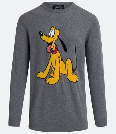 Suéter Regular en Algodón con Estampado del Pluto