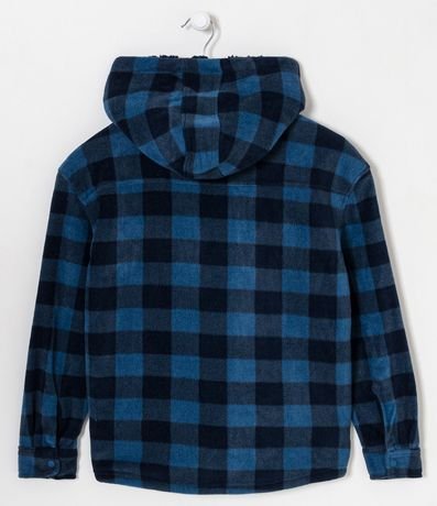 Camisa Infantil de Cuadros con Capucha y Forro Sherpa - Talle 5 a 14 años 2