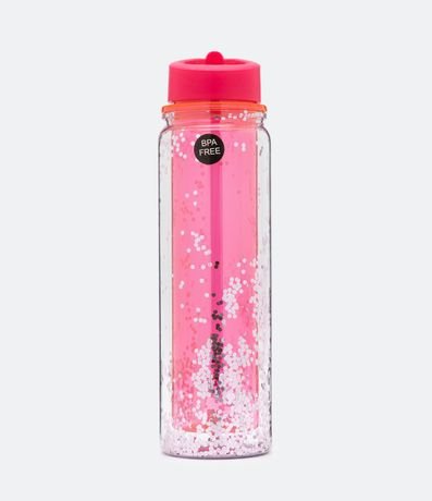 Botella Plástica con Paja y Detalle de Purpurina Capacidad 500ml 1