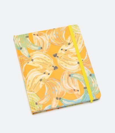 Cuaderno en Papel con Estampado de Bananas y Cierre por Elástico 1