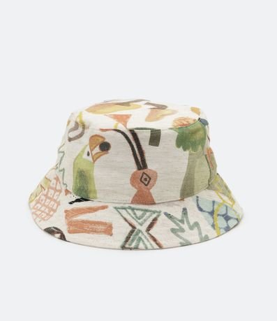 Sombrero Bucket en Algodón Estampa Zé Carioca