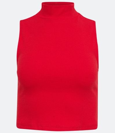 Blusa Cropped Básica sin Manga en Algodón con Cuello Alto 6
