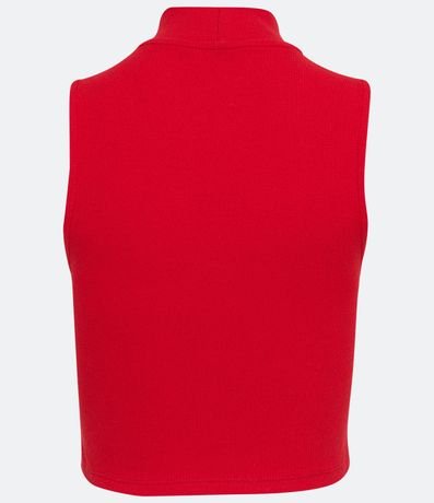 Blusa Cropped Básica sin Manga en Algodón con Cuello Alto 7