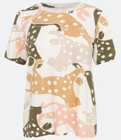 Remera en Viscosa con Estampado de Jaguar 5