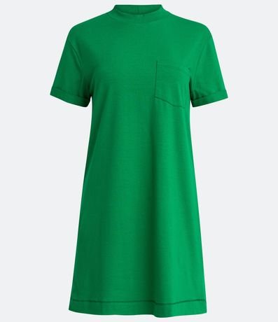 Vestido Corto Básico en Algodón con Pequeño Bolsillo Frontal 5
