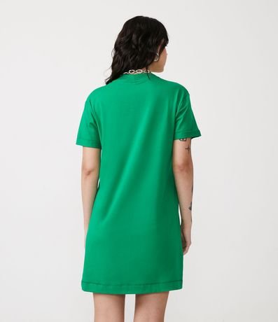 Vestido Corto Básico en Algodón con Pequeño Bolsillo Frontal 3