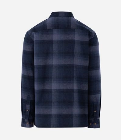 Camisa Regular en Algodón de Cuadros con Bolsillo y Manga Larga 8