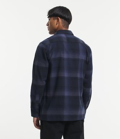 Camisa Regular en Algodón de Cuadros con Bolsillo y Manga Larga 3