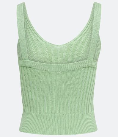 Blusa Musculosa Cropped en Viscosa Acanalada 2