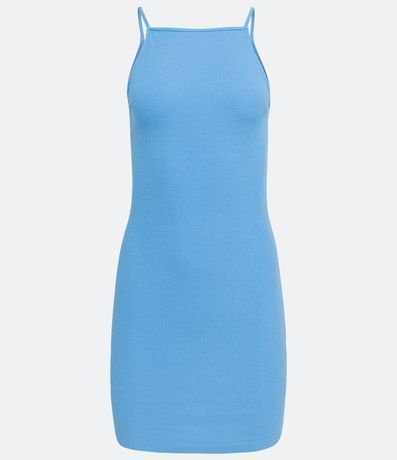 Vestido Corto en Algodón con Escote Cuadrado y Tirantes Finos 5