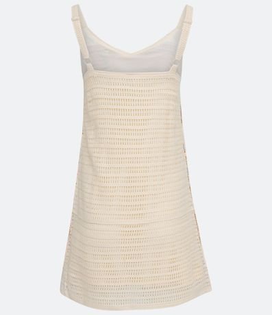 Vestido Corto de Punto Ganchillo y Cuadros Contrastantes 6