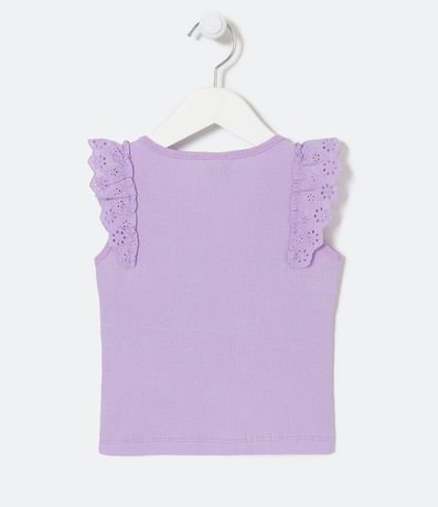 Blusa Musculosa Infantil con Volados Broderie - Talle 1 a 5 años 2