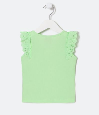 Blusa Musculosa Infantil con Volados Broderie - Talle 1 a 5 años 2