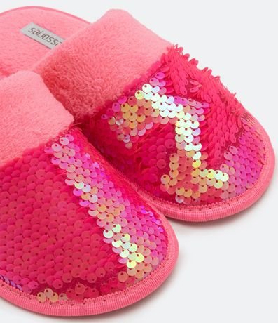 Pantufla Infantil en Fleece con Lentejuelas Neón - Talle 29/30 al 35/36 3