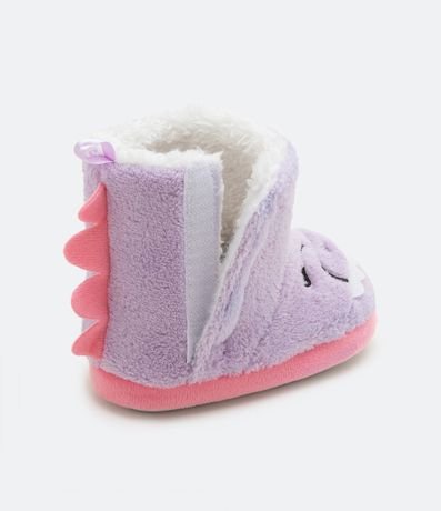 Pantufla Bota Infantil en Fleece con Bordado Dinossaurio - Talle 20/21 a 28/29 3