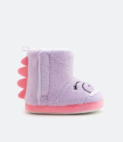 Pantufla Bota Infantil en Fleece con Bordado Dinossaurio - Talle 20/21 a 28/29 4