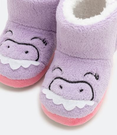 Pantufla Bota Infantil en Fleece con Bordado Dinossaurio - Talle 20/21 a 28/29 5