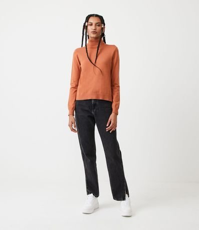 Blusa Alargada de Punto con Cuello Alto 2