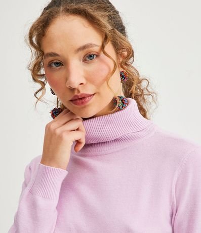Blusa Alargada de Punto con Cuello Alto 4