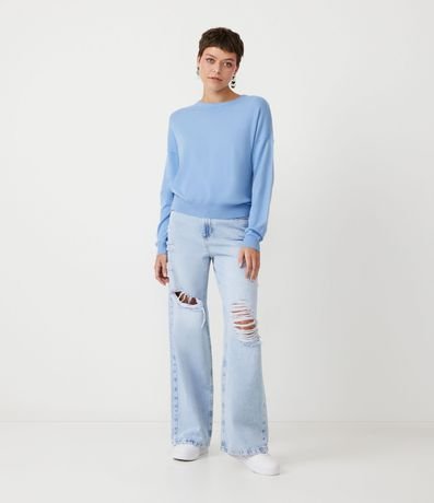 Buzo Cerrado Básico de Punto con Manga Larga y Sisa Desplazada 2