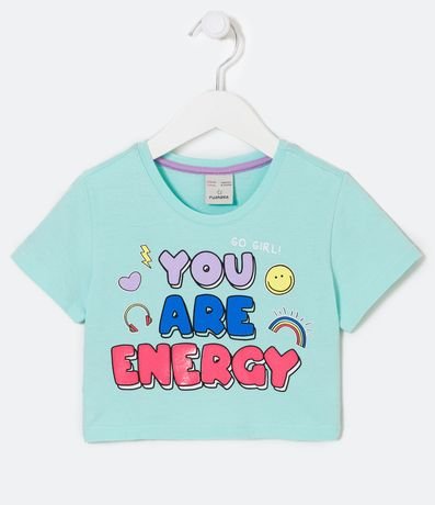 Blusa Cropped Infantil con Estampado You Are Energy - Talle 5 a 14 años 1