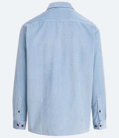 Camisa Regular en Algodón con Textura Cotelê y Bolsos 6