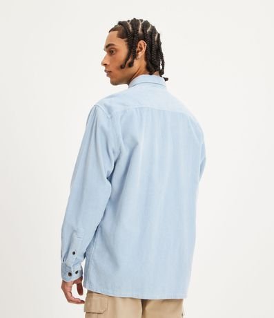 Camisa Regular en Algodón con Textura Cotelê y Bolsos 3