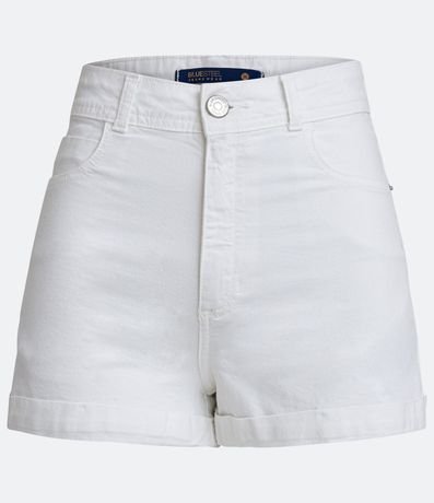Short en Sarga com Cintura Alta 6