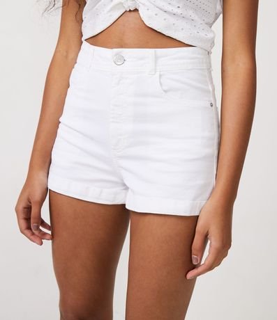 Short en Sarga com Cintura Alta 2