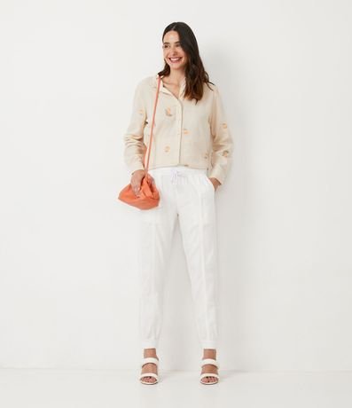 Pantalón Jogger en Lyocell con Cintura Elástica