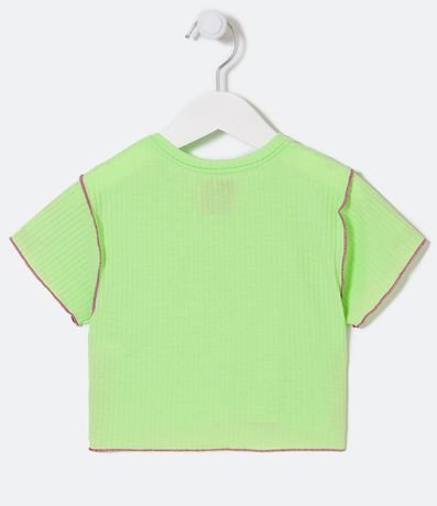 Blusa Cropped Infantil Acanalada con Costura Contrastante - Talle 5 a 14 años 2