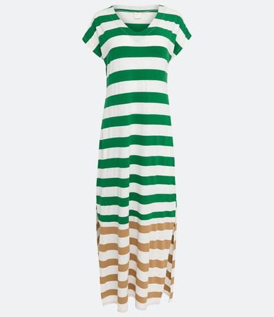 Vestido Largo en Viscosa con Rayas 6