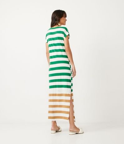 Vestido Largo en Viscosa con Rayas 2