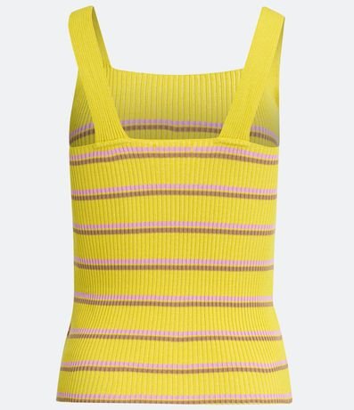 Musculosa de Punto con Escote Cuadrado y Estampado Rayas 6