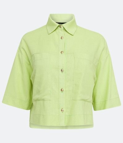 Camisa Amplia en Lino con Botones 5