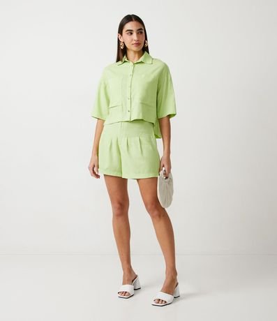 Camisa Amplia en Lino con Botones 2